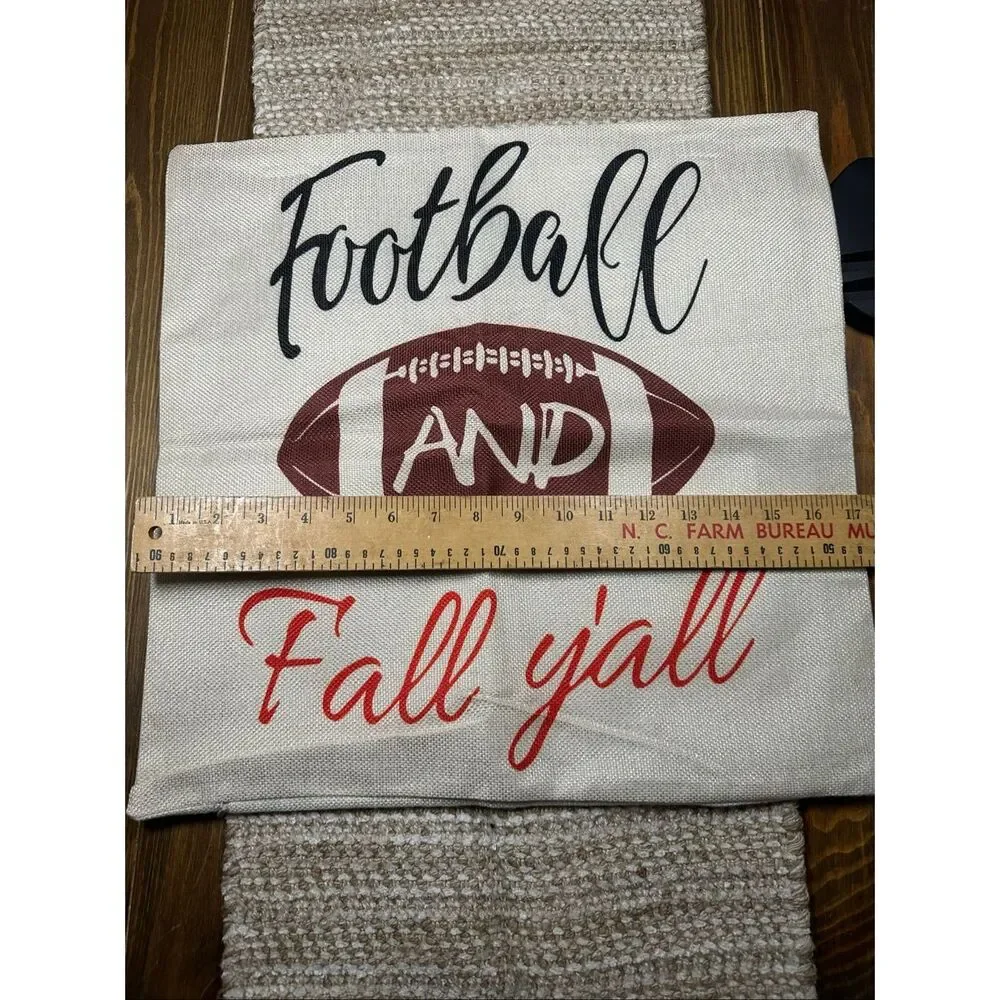 Football Autumn fall throw pillow case cover 17 x 17 New